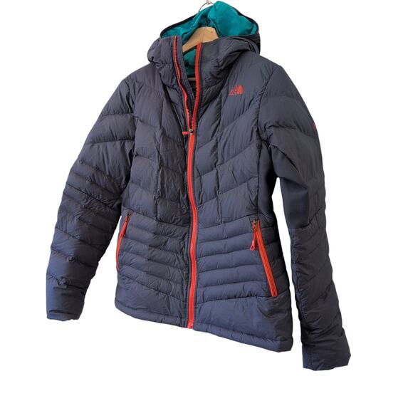 The North Face Steep Series Blue 700 Down Fill Puffer Coat Large Blue Hooded Zip - Picture 4 of 10